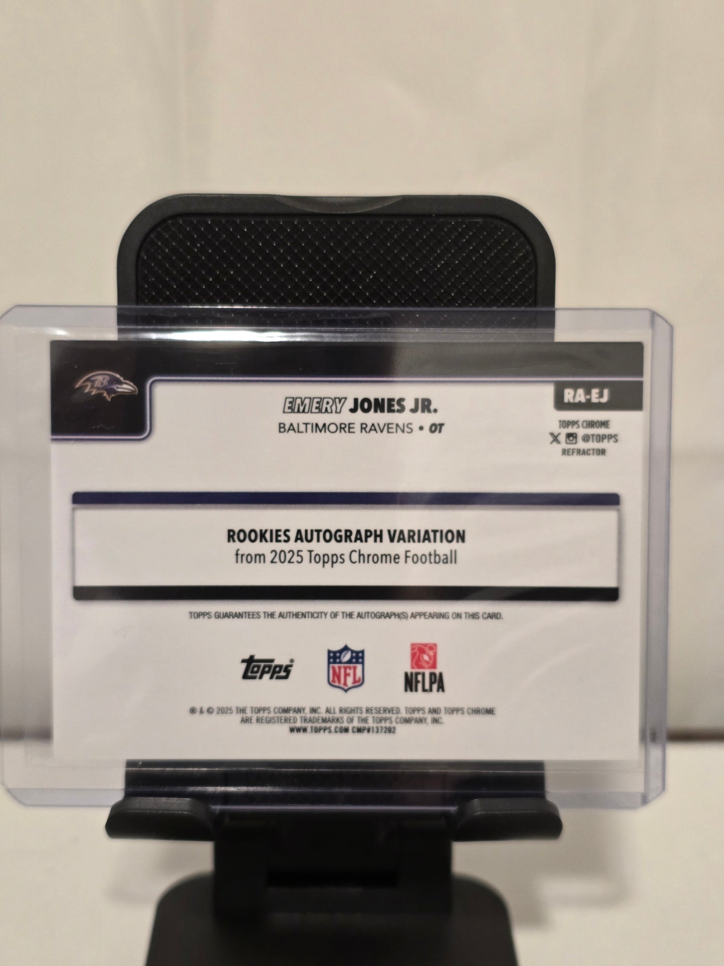 Emery Jones Jr Autograph Chrome Refractor Numbered 168/499