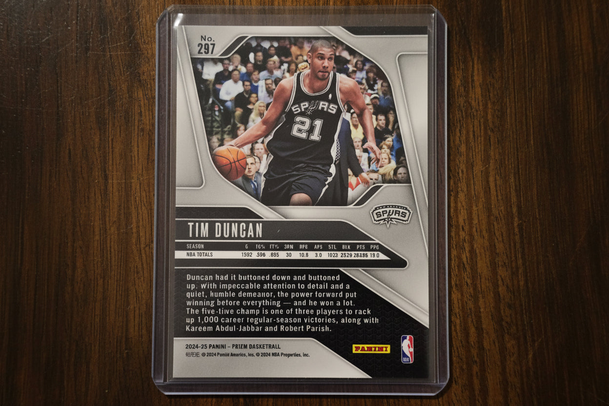 Tim Duncan Legends Chrome Panini Prizm No. 297