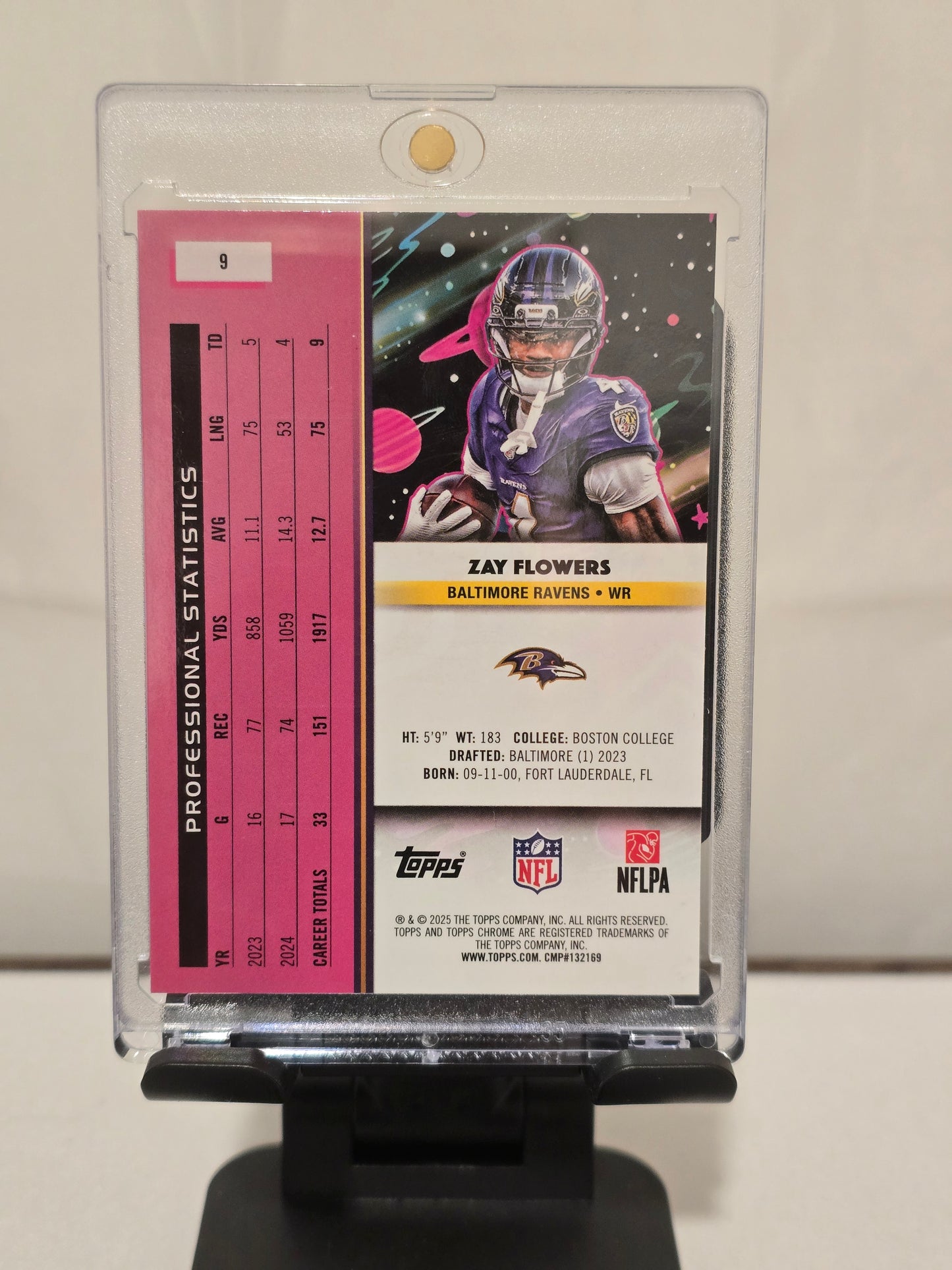 Zay Flowers Topps Chrome Cosmic Aqua Equinox Refractor Numbered 116/199