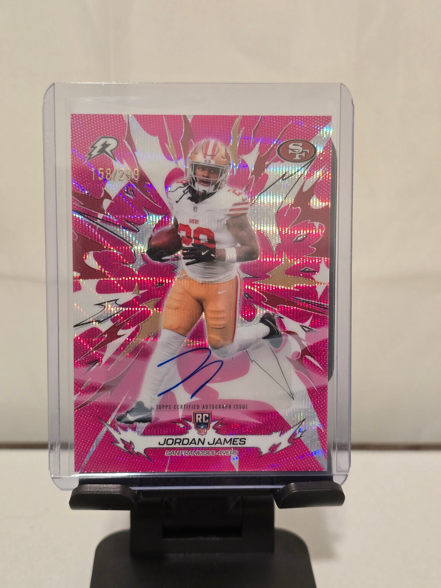 Jordan James Rookie Autograph Pink Reactive Refractor Resurgence Football Numbered 158/299