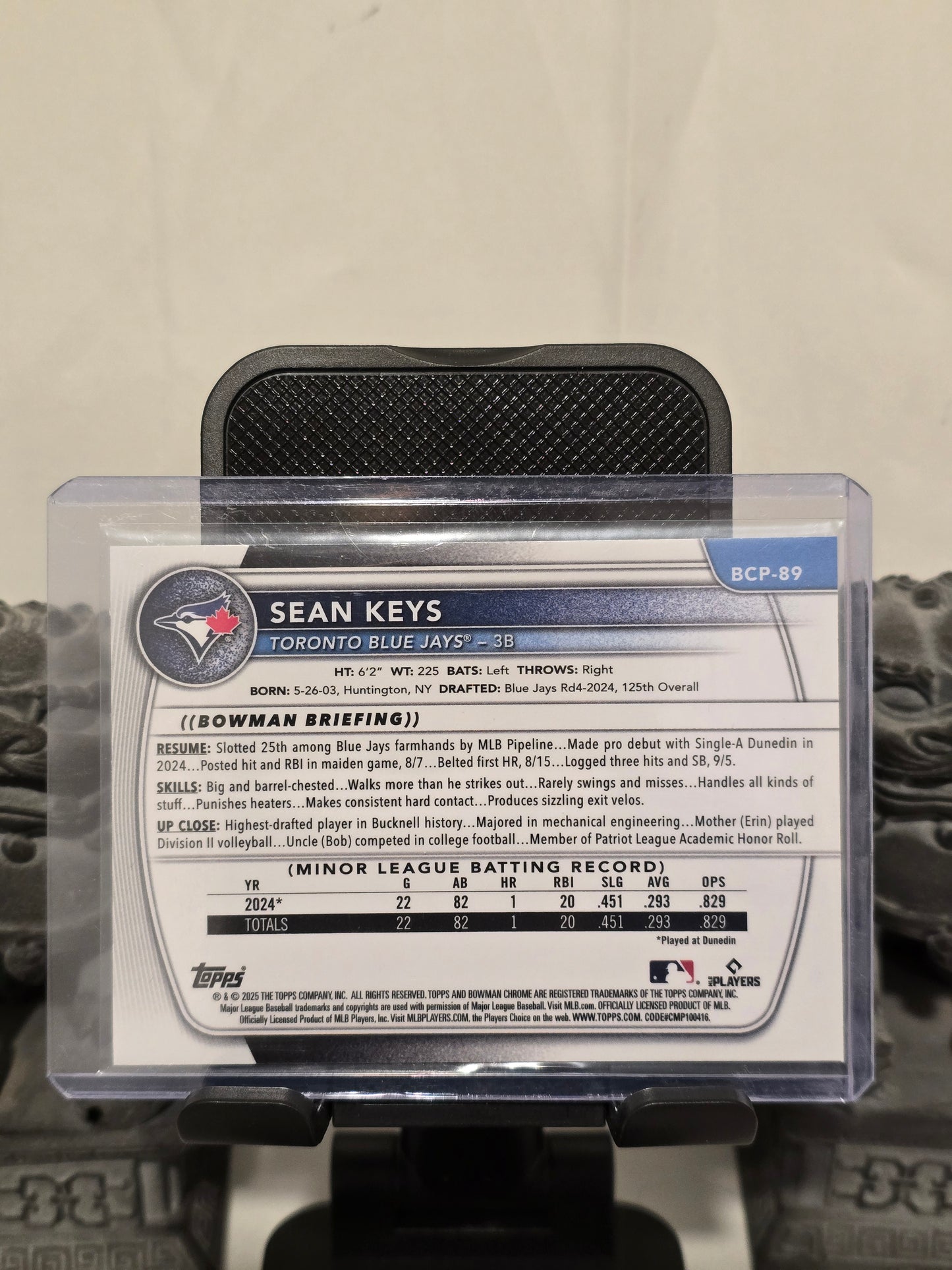 Sean Keys 1st Bowman Blue Chrome Refractor Numbered 096/150