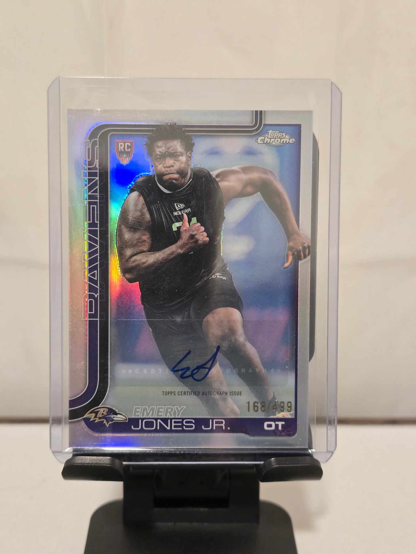 Emery Jones Jr Autograph Chrome Refractor Numbered 168/499