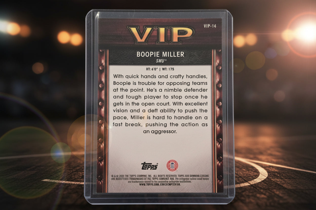 Boopie Miller VIP Bowman Chrome U VIP-14 2025 Topps