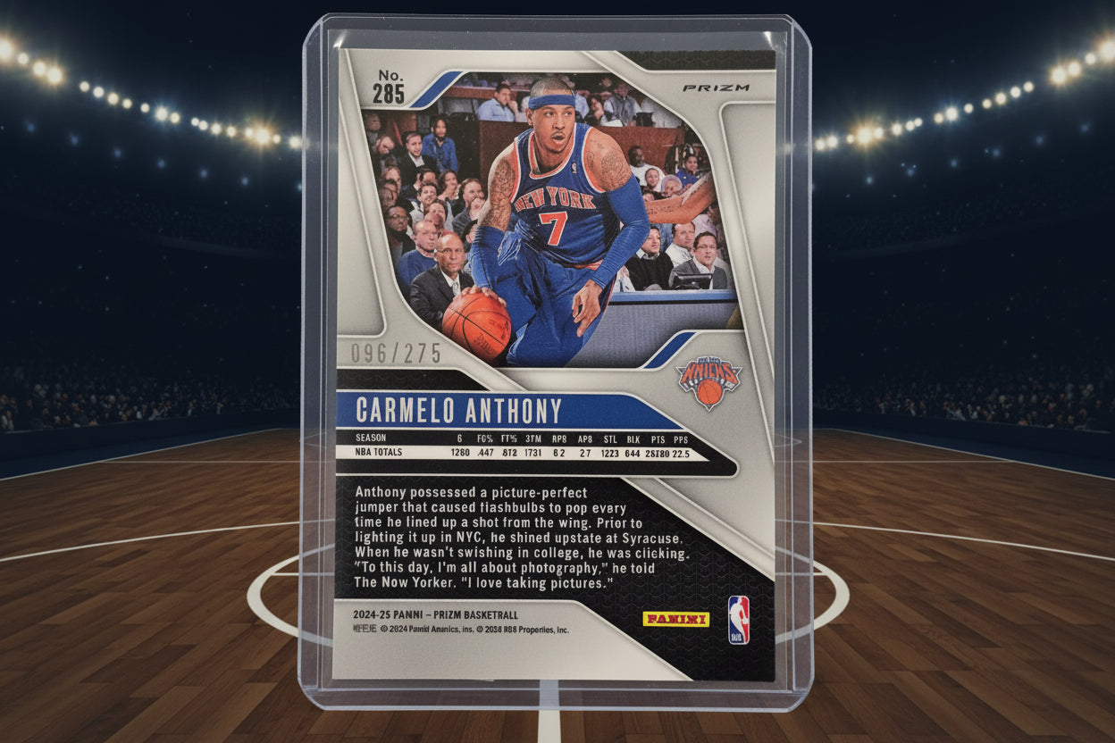 Carmelo Anthony Numbered 096/275 Holo Legends Panini Prizm