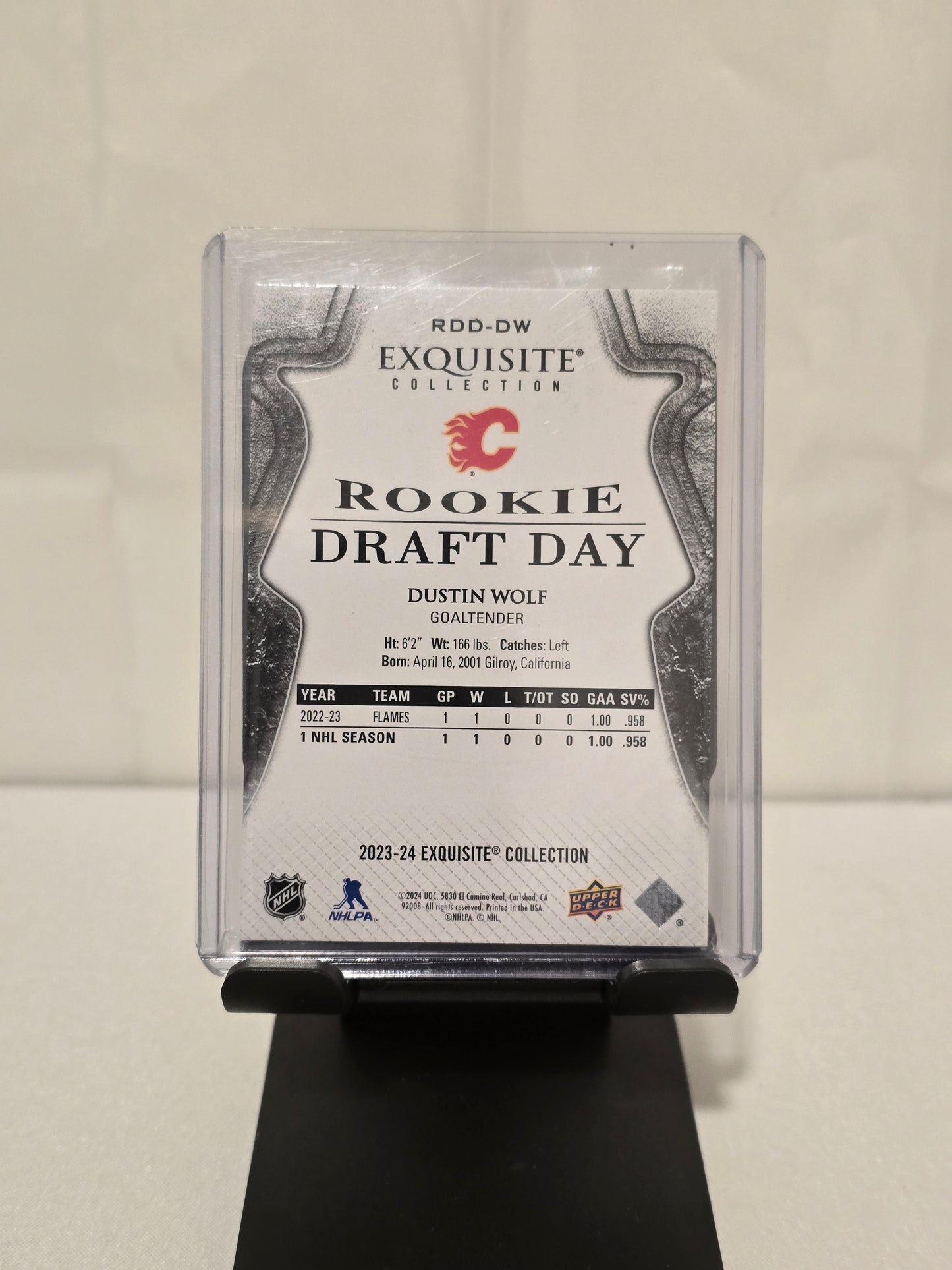 Dustin Wolf Rookie Draft Day Numbered 04/75