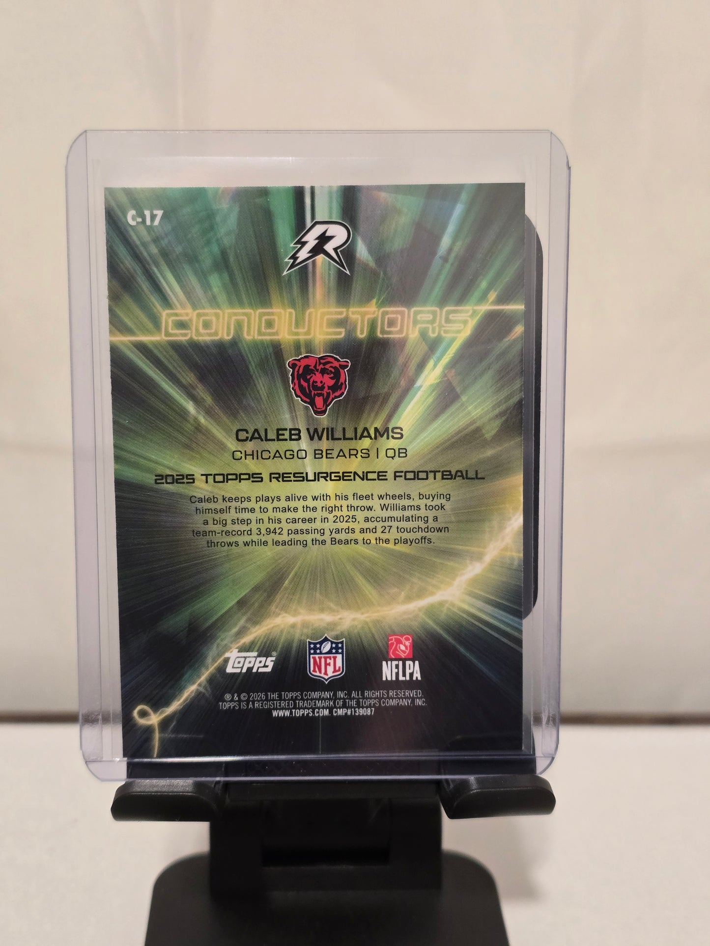 Caleb Williams Numbered 043/175 Green Reactive Refractor
